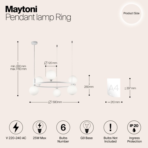 Подвесной светильник Maytoni MOD013PL-06W
