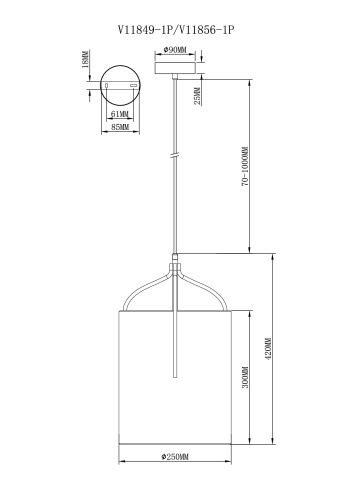Светильник подвесной Moderli V11849-1P Inari