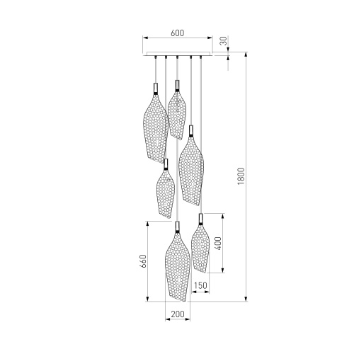 Подвесной светильник Eurosvet 90352/6 золото/хром