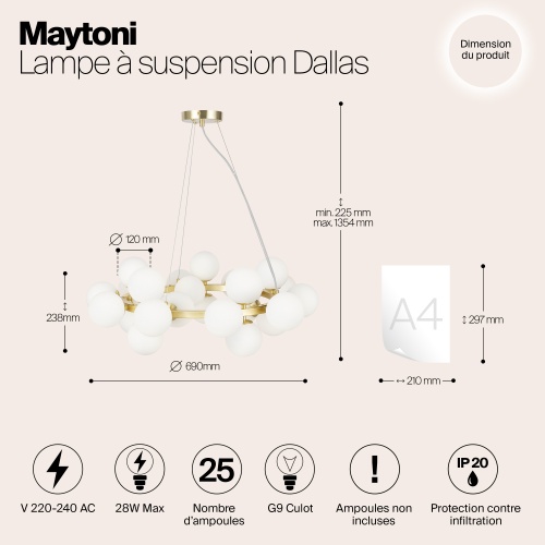 Подвесной светильник Maytoni MOD545PL-25BS