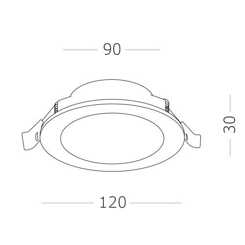 ST210.538.12 Св-к встр. Белый LED 1*12W 3000K 900Lm Ra80 110° IP20 D120xH30 220-240V Встраиваемые светильники