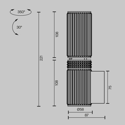 Настенный светильник (бра) Maytoni MOD475WL-02B