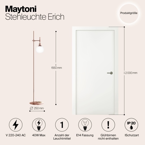 Напольный светильник (торшер) Maytoni MOD221-FL-01-G