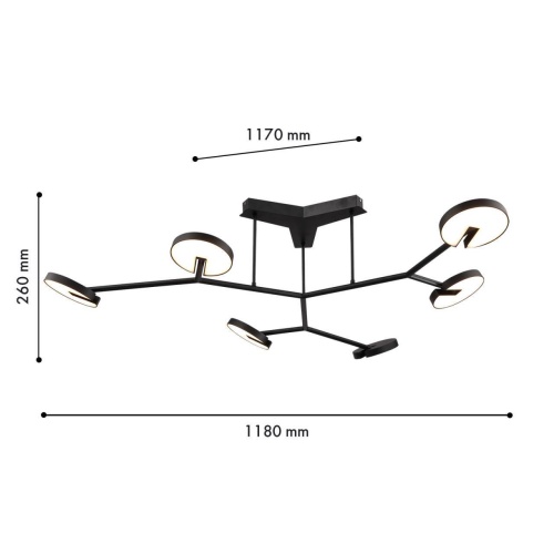 Потолочная люстра Favourite 4401-6C, потолочная люстра, L1180xW1170xH260, 6xLEDx12W, 6300LM, 3000K, IP20, included