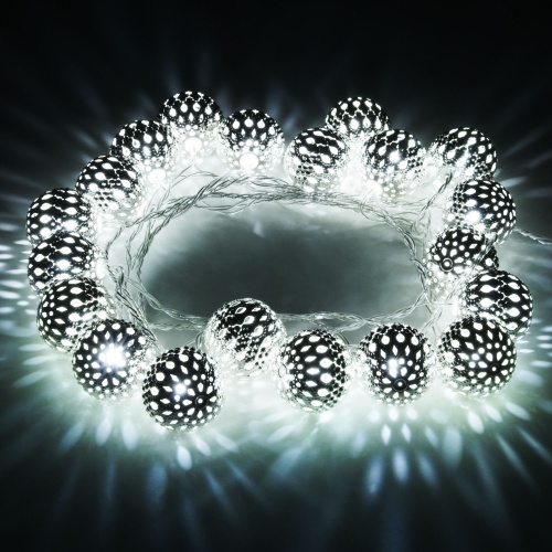 Гирлянда бытовая электрическая нить Eurosvet 400-003 хром/белый с эффектом мерцания