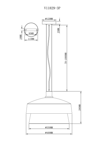 Светильник подвесной Moderli V11829-3P Takoma