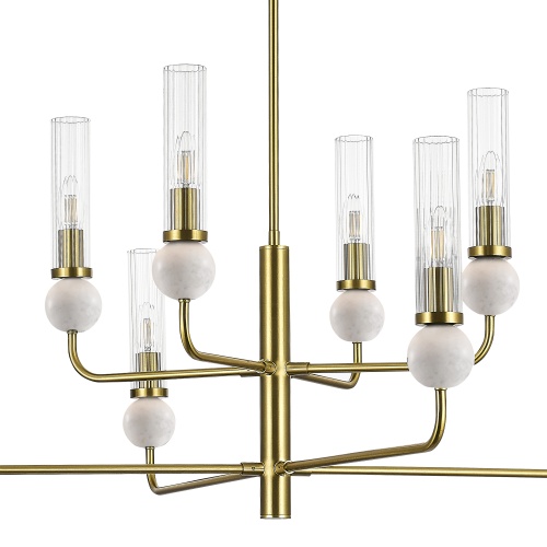 SL1244.303.08 Светильник подвесной ST-Luce латунь/прозрачный E14 8*40W МЕДЕА