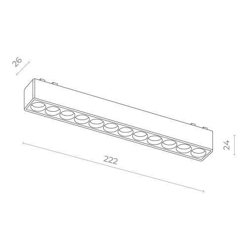 ST673.436.12 Магнитный трековый светильник Черный LED 1*12W 3000K 710Lm Ra&gt;90 36° IP20 L230xW26xH24 SKYFLAT