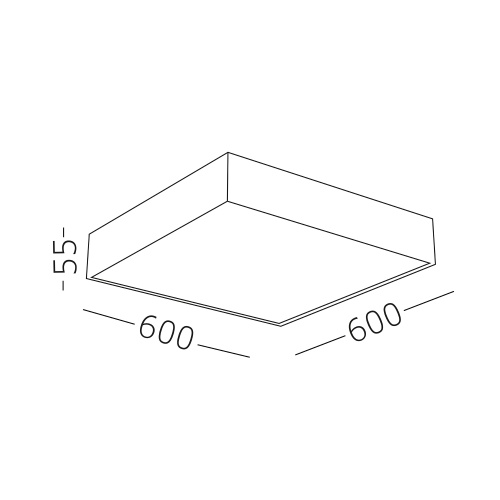 ST608.442.96 Светильник потолочный Черный LED 1*96W 4000K 8 640Lm Ra>90 120° IP20 L600xW600xH55 180- Накладные светильники