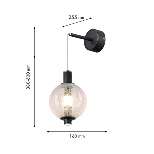 Бра Favourite 4315-1W, настенный светильник, D255xW160xH380/600, LEDx9W, 650LM, 4000K, CRI>90, included