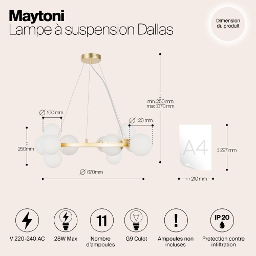 Подвесной светильник Maytoni MOD545PL-11BS