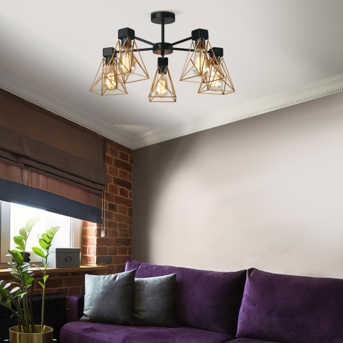 Потолочный светильник Eurosvet 70107/5 черный/латунь