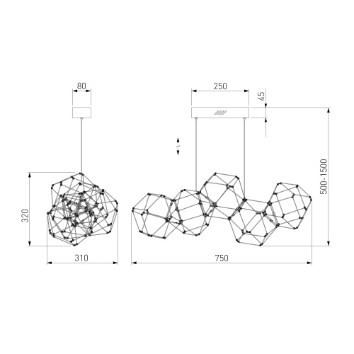  Eurosvet 90368/5/ подвесной светильник/ медь