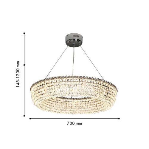 Подвесная люстра Favourite 4478-7P, подвесная люстра, D700xH145/1200, LEDx60W, 5400LM, 3000K, included, remote control