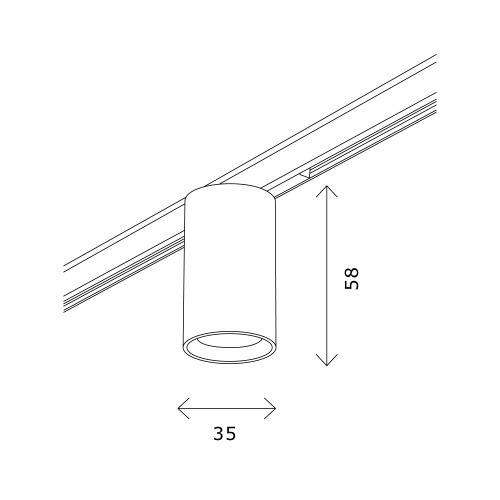 ST671.446.05 Магнитный трековый светильник Черный LED 1*5W 4000K 340Lm Ra>90 36° IP20 D35xH58 24V SUPER5