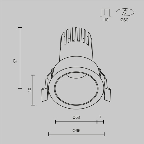 Встраиваемый светильник Technical DL116-10W-4K-W