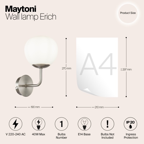 Настенный светильник (бра) Maytoni MOD221-WL-01-N