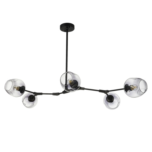 SLE154843-05 Светильник подвесной Черный/Дымчатый E27 5*40W RAMETTO