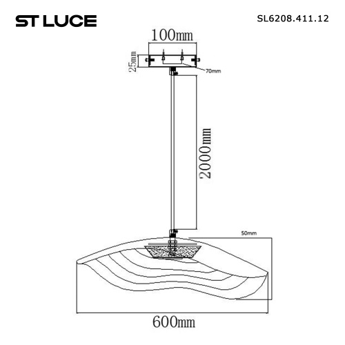 SL6208.411.12 Светильник подвесной ST-Luce Черный/Черный, Оранжевый LED 1*12W 3000K OASIS