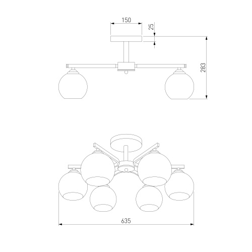 Потолочный светильник хромвенге Eurosvet 30145/6
