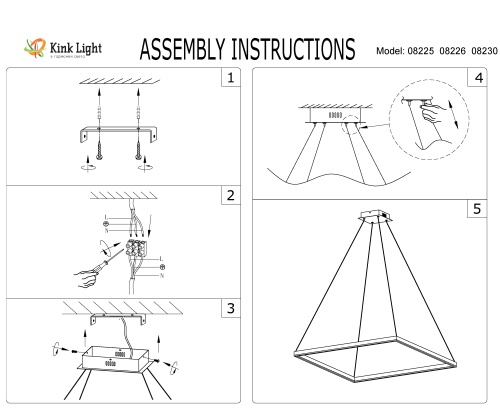 Подвес Kink Light Альтис черный w60*60 08225,19(4000K)