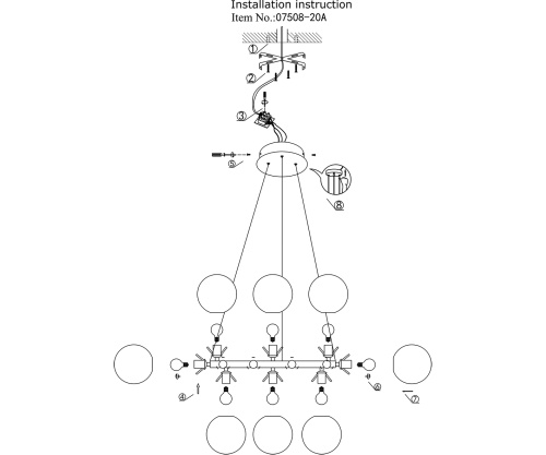 Люстра Kink Light Сида бронза E14 20*10W 07508-20,20