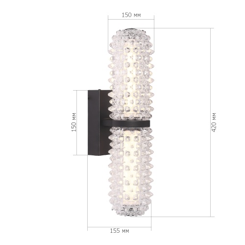 SL6144.401.01 Светильник настенный ST-Luce черный/прозрачный LED 1*11W 4000K SAGUARO