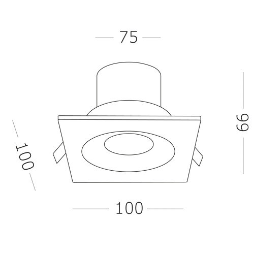 ST259.548.10 Св-к встр. Белый LED 1*10W 4000K 700Lm Ra>90 60° IP44 L100xW100xH40 85-265V Встраиваемые светильники