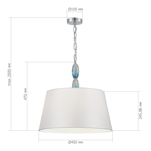 SL1759.103.03 Светильник подвесной ST-Luce Хром, Голубой/Белый E27 3*40W ЛИНГОТТИ