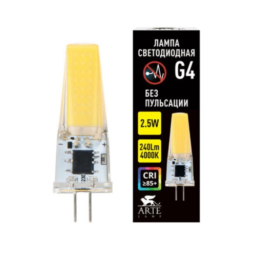 Arte lamp A0425-4K СВЕТОДИОДНАЯ ЛАМПА LUGO G4 220В 2.5Вт 240лм 4000К 85+