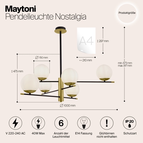 Подвесной светильник Maytoni MOD048PL-06G