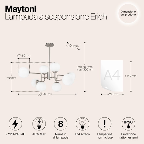 Подвесной светильник Maytoni MOD221-PL-08-N