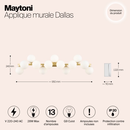 Настенный светильник (бра) Maytoni MOD547WL-13BS