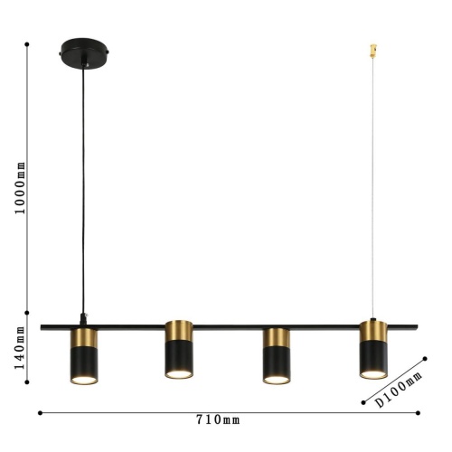 Подвесная люстра Favourite 2825-4P, подвесная люстра, L710xW100xH140/1140, 4xGU10x35W, included