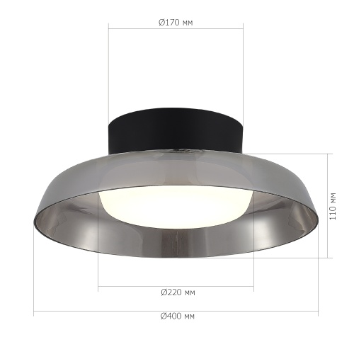 SL6019.412.01 Светильник потолочный ST-Luce Черный/Дымчатый, Белый LED 1*36W 3000K FORAY