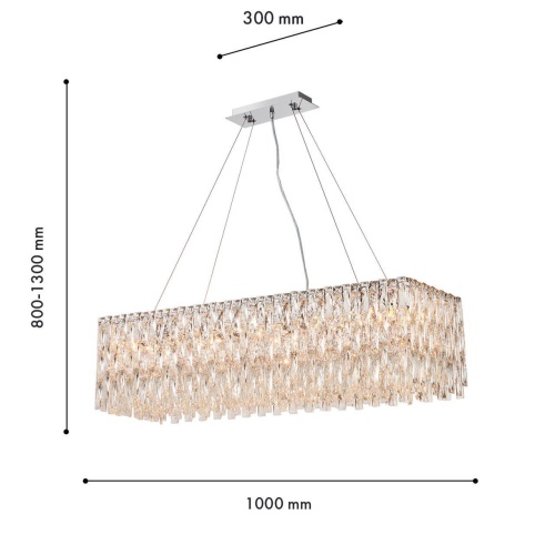 Подвесная люстра Favourite 4722-10P, подвесная люстра, L1000xW300xH800/1300, 10xE14x40W, excluded