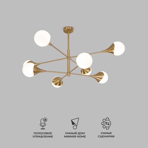 Потолочный светильник Eurosvet 60168/8 латунь Smart