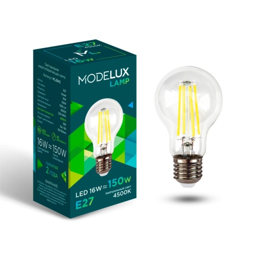 Светодиодная лампа MODELUX ML2842- А60-16W-Е27-4500 clear