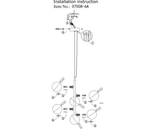 Подвес Kink Light Сида черный G9 30W (4000K) 07508-6A,19