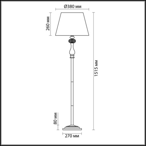 Классический торшер Odeon light Aurelia 3390/1F