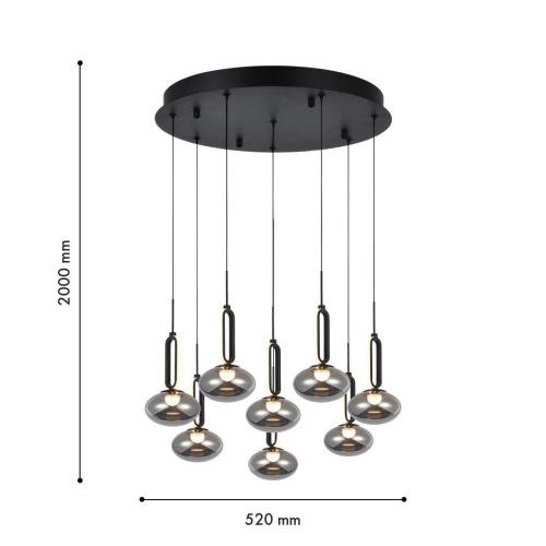Потолочная люстра Favourite 4284-8P, подвесная люстра, D520xH2000, 8xLEDx9W, 3600LM, 4000K, included