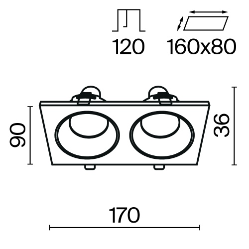 Встраиваемый светильник Technical DL033-2-02B