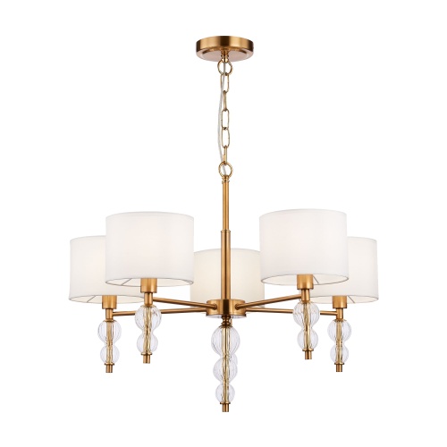 SLE105713-05 Светильник подвесной Латунь, Прозрачный/Белый E14 5*40W RAMER