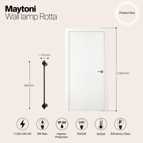 Настенный светильник (бра) Maytoni MOD413WL-L8B3K