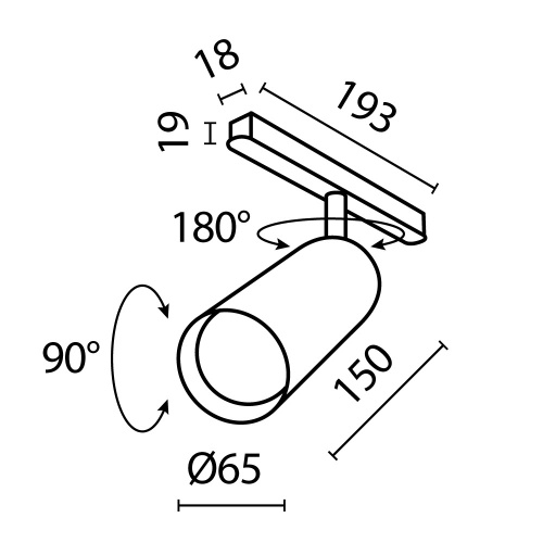 Трековый светильник Technical TR032-4-20W3K-S-DS-B