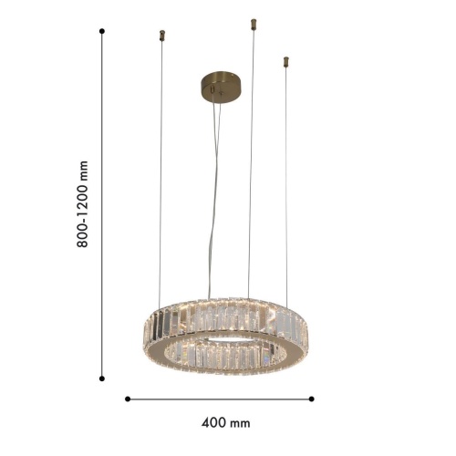 Подвесная люстра Favourite 4195-4P, подвесная люстра, D400xH800/1200, 2xLEDx25W, 4500LM, 4000K, included