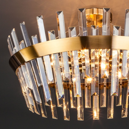 Потолочный светильник Eurosvet 10111/8 золотая бронза прозрачный хрусталь Strotskis Smart