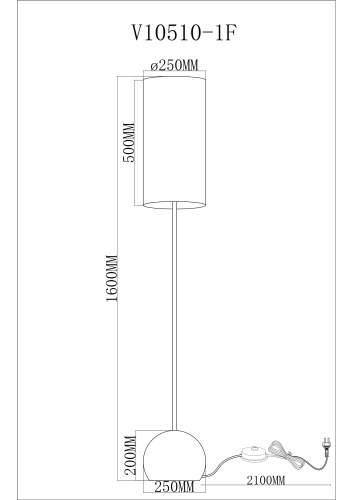 Торшер Moderli V10510-1F Flint