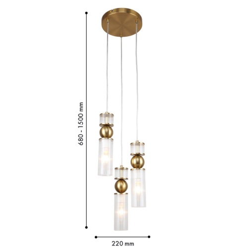 Подвес F-Promo 4737-3P, подвес, D220xH680/1500, 3xE14x40W, excluded