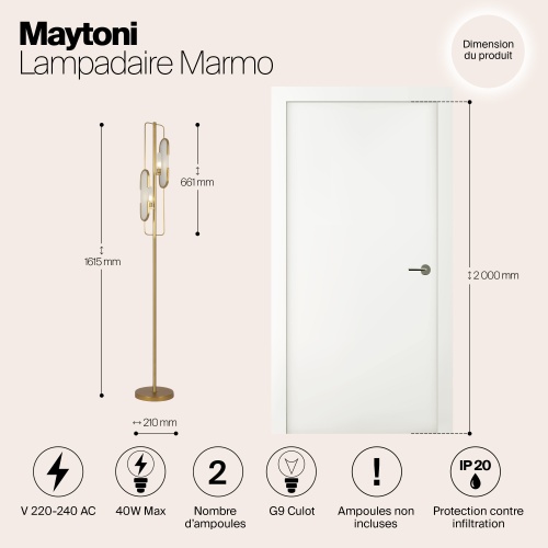 Напольный светильник (торшер) Maytoni MOD099FL-02G